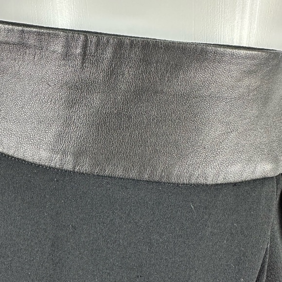 Judith & Charles Black Front Slit Pencil Skirt with Lamb Leather Waist (size 14) - Picture 4 of 5